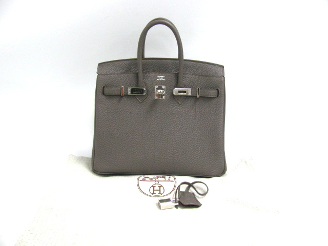 エルメス バーキン25(トゴ/エタン/シルバー/金具)【新品】